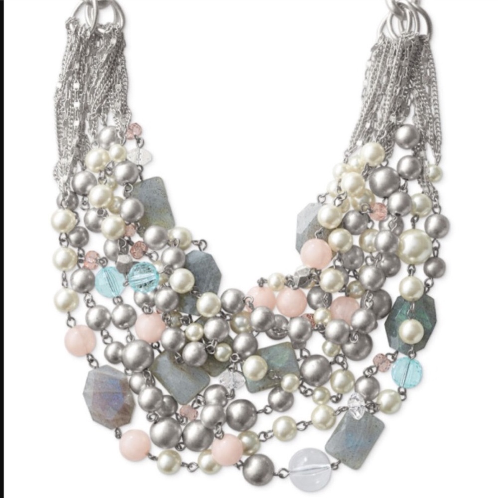 Stella & Dot | Gorgeous Labradorite + Silver Multi-layer Oslo Necklace Rโฆ - Picture 10 of 15